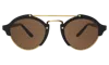 Illesteva Milan Sunglasses In Matte Black/gold / Grey