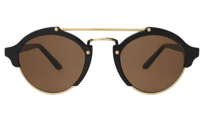 Illesteva Milan Sunglasses In Matte Black/gold / Grey
