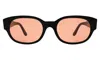 Illesteva Montreal E Sunglasses In Black / Guava See Through