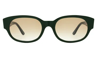 Illesteva Montreal E Sunglasses In Evergreen / Taupe Flat Gradient