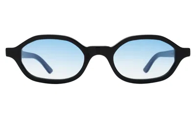 Illesteva Munich Sunglasses In Black / Blue Flat Gradient See Through