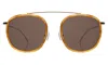 Illesteva Mykonos Ace Sunglasses In Amber/gold / Grey Flat