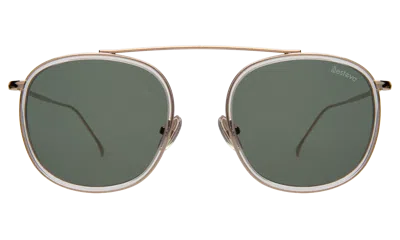 Illesteva Mykonos Ace Sunglasses In Clear/gold / Olive Flat