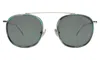Illesteva Mykonos Ace Sunglasses In Dark Ice/silver / Olive Flat