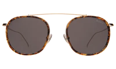 Illesteva Mykonos Ace Sunglasses In Pecan/gold / Grey Flat