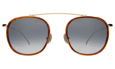 Illesteva Mykonos Ace Sunglasses In Saffron Havana/gold / Silver Flat Mirror Gradient