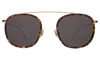 Illesteva Mykonos Ace Sunglasses In Star Tortoise/rose Gold / Grey Flat