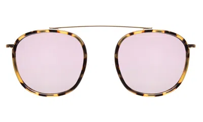 Illesteva Mykonos Ace Sunglasses In Tortoise/gold / Bright Rose Flat Mirror