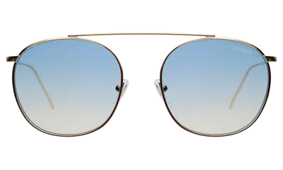 Illesteva Mykonos Ii Sunglasses In Gold / Blue Flat Gradient See Through