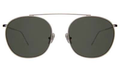 Illesteva Mykonos Ii Sunglasses In Silver / Olive Flat