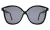Illesteva Nancy 57 Sunglasses In Black / Grey