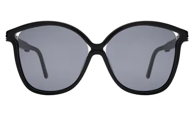 Illesteva Nancy 57 Sunglasses In Black / Grey