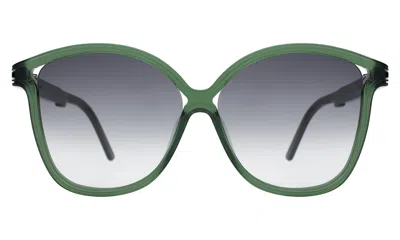 Illesteva Nancy 57 Sunglasses In Pine / Grey Gradient
