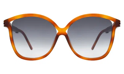 Illesteva Nancy 57 Sunglasses In Red Havana / Grey Gradient