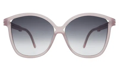 Illesteva Nancy 57 Sunglasses In Thistle / Grey Gradient