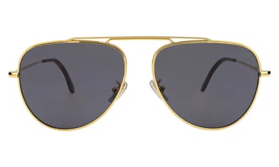 Illesteva Naxos 58 Sunglasses In Gold / Grey Flat