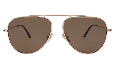 Illesteva Naxos 58 Sunglasses In Rose Gold / Brown Flat