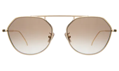 Illesteva Nicosia 57 Sunglasses In Gold / Taupe Flat Gradient