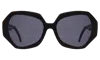 Illesteva Oma Sunglasses In Matte Black/matte White Tortoise / Grey