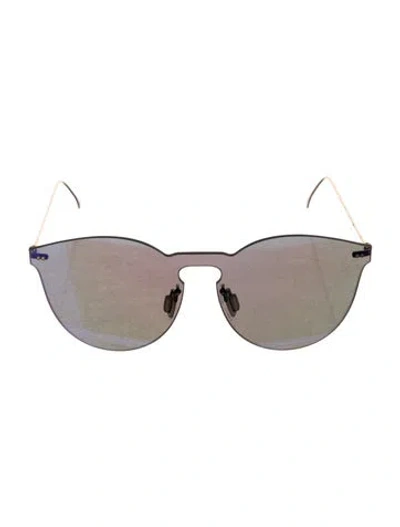 Pre-owned Illesteva Oversize Mirrored Sunglasses In Gold