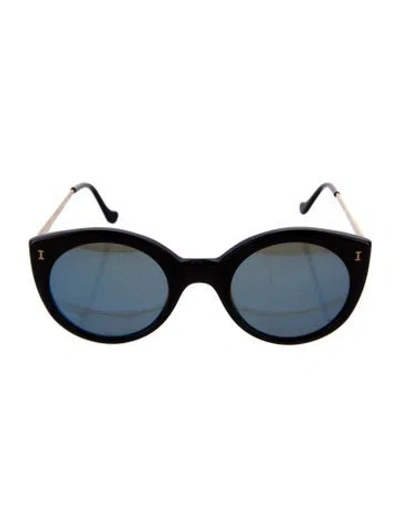 Pre-owned Illesteva Palm Beach Cat-eye Sunglasses In Black