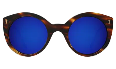 Illesteva Palm Beach Sunglasses In Sand / Violet Mirror