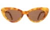 Illesteva Pamela Sunglasses In Amber / Brown Flat
