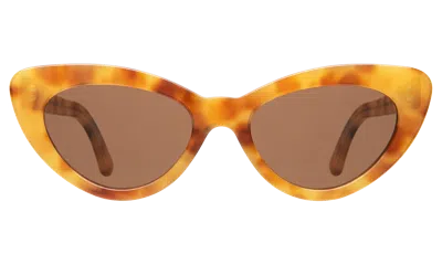 Illesteva Pamela Sunglasses In Amber / Brown Flat