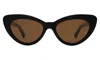 Illesteva Pamela Sunglasses In Black / Brown Flat