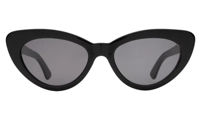 Illesteva Pamela Sunglasses In Black / Grey Flat