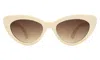 Illesteva Pamela Sunglasses In Cream / Brown Flat Gradient