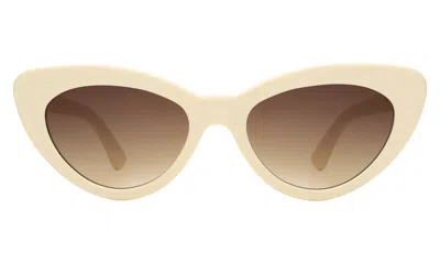 Illesteva Pamela Sunglasses In Cream / Brown Flat Gradient