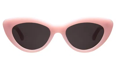 Illesteva Pamela Sunglasses In Pale Pink / Grey Flat