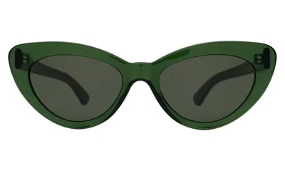 Illesteva Pamela Sunglasses In Pine / Olive Flat