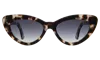 Illesteva Pamela Sunglasses In White Tortoise / Grey Flat Gradient