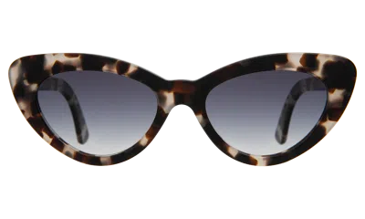 Illesteva Pamela Sunglasses In White Tortoise / Grey Flat Gradient