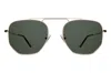 Illesteva Patmos 58 Sunglasses In Silver / Olive Flat