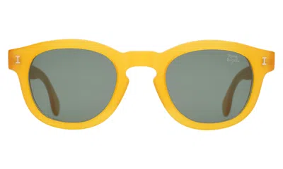 Illesteva Popup Bagels X  Sunglasses In Matte Honey Gold / Olive