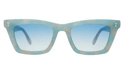 Illesteva Portugal Sunglasses In Celeste / Blue Flat Gradient See Through