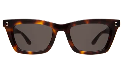 Illesteva Portugal Sunglasses In Havana / Grey Flat