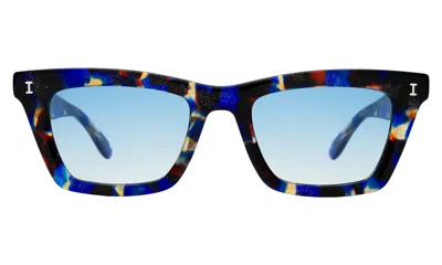 Illesteva Portugal Sunglasses In Mariposa / Blue Flat Gradient See Through