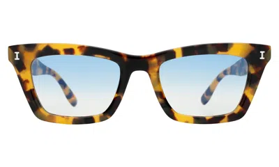 Illesteva Portugal Sunglasses In Tortoise / Blue Flat Gradient See Through