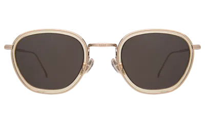 Illesteva Prince Tate Sunglasses In Citrine/gold / Grey Flat