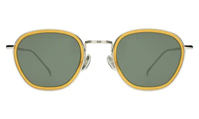 Illesteva Prince Tate Sunglasses In Honey/silver / Olive Flat