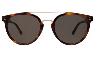 Illesteva Puglia Sunglasses In Havana/gold / Grey Flat