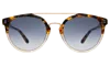 Illesteva Puglia Sunglasses In H/h Maple Bone/gold / Silver Flat Mirror Gradient