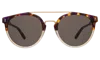 Illesteva Puglia Sunglasses In H/h Rum Raisin Bone/gold / Grey Flat