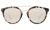 Illesteva Puglia Sunglasses In White Tortoise/gold / Silver Flat Mirror