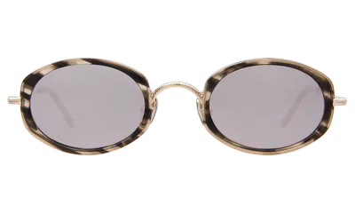 Illesteva Ravello Ii Sunglasses In Clear Charcoal/gold / Bright Rose Mirror