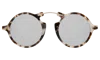 Illesteva Roma Ii Sunglasses In White Tortoise / Silver Flat Mirror